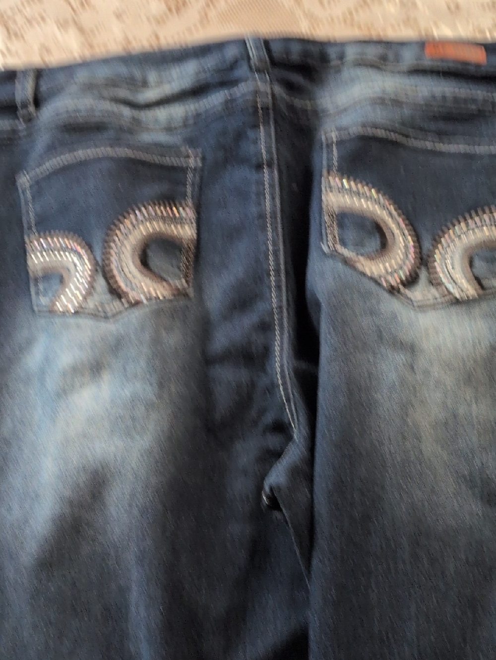 Embellished Dark Wash Denim Jeans